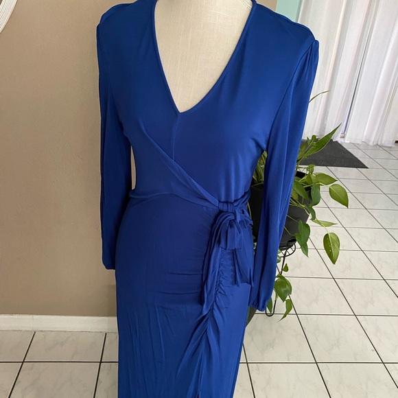 Diane Von Furstenberg Dresses & Skirts - Diane Von Furstenberg 8? Akil Wrap Dress Royal Cobalt Long Sleeve V-Neck Viscose